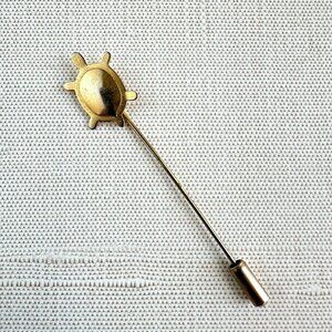 Tiny Turtle Hat/Lapel Pin Gold Tone Stickpin Accessory For Men & Women